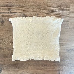 White Ruched Tube Top